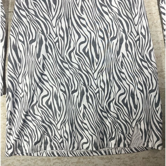 NWT ET CLET Forget About It Grey/White Dress Open Back Size Large Party Nite Out - Picture 4 of 11